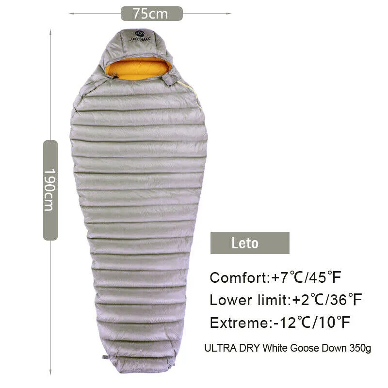 

Goose Down Camping Sleeping Bag Lightweight Portable For Winter Backpacking