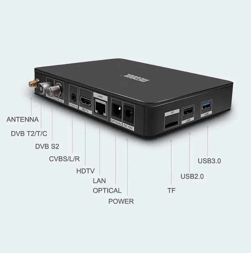 MECOOL K7 DVB-S2 DVB-T2 DVB-C Android 9,0 ТВ коробка, 4 ГБ, 64 ГБ, Amlogic S905X2 2,4G/5G Wi-Fi USB 3,0 Smart ТВ ящик медиа плеер
