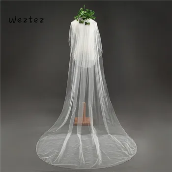 

Bridal Veil White Ivory 3 Meter Long Cathedral With Comb Two Layer Cut Edge Weddings Accessories TS008