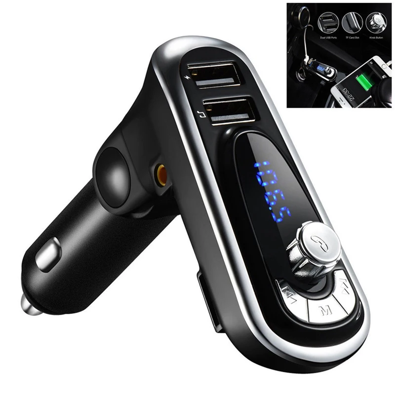 Bluetooth автомобильный комплект громкой связи fm-передатчик модулятор Автомобильный аудио mp3-плеер с детектором напряжения двойной USB Автомобильное зарядное устройство XM-129