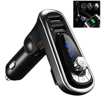 

Bluetooth Car Kit HandsFree FM Transmitter Modulator Car Audio MP3 Player With Voltage Detection Dual USB Car Charger XM-129