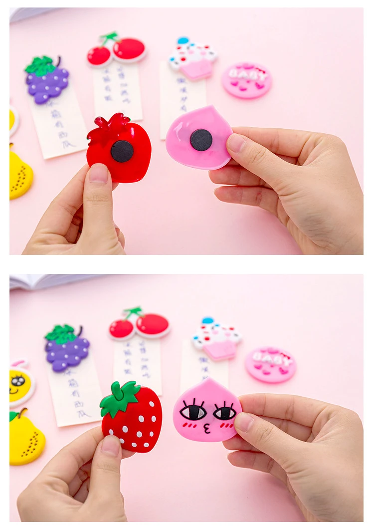 1 шт. DIY сообщение Примечание фиксированный силиконовый магнит на холодильник мультфильм еда Фрукты магнитная наклейка на холодильник украшение дома аксессуары