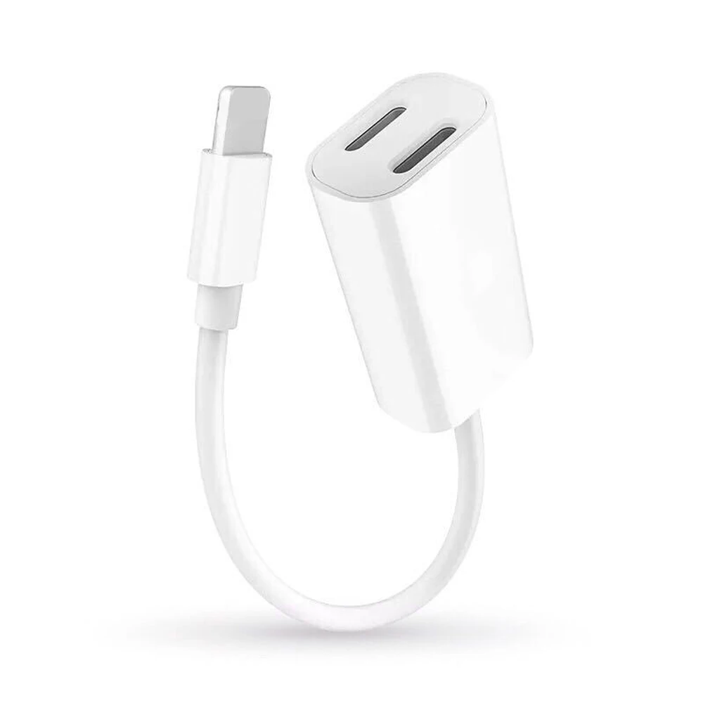 Двойная зарядка для Lightning адаптер аудио для iPhone X 7 8 plus для IOS 11 12 сплиттер наушники 2 в 1 Aux кабель конвертер