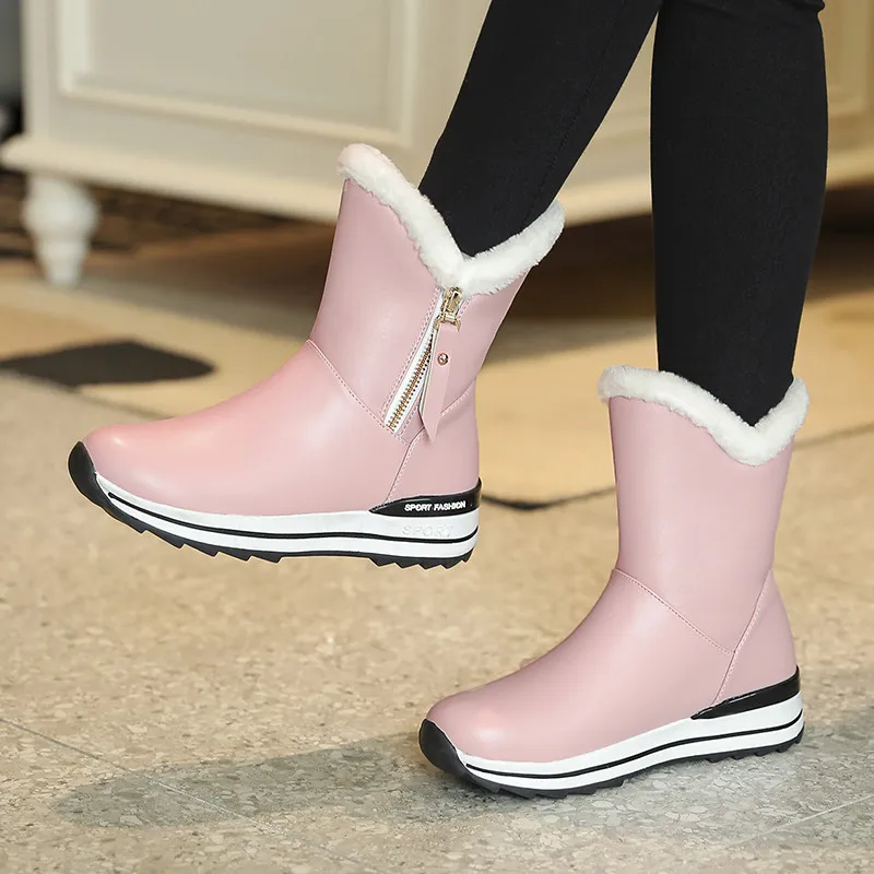 Ceny FEDONAS najnowsze kobiety jesień zima śnieg buty kliny wysokie obcasy Bowtie szpilki kobieta słodkie platformy wysokie buty do połowy łydki