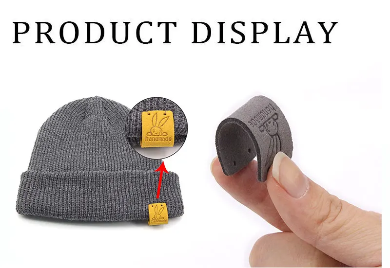 Description Picture 3 of item20Pcs Handmade Label Cartoon Cute Rabbit Labels For Clothes Hand Made Tags For Hats Knitted  Sew Leather Tag Garment Accessories