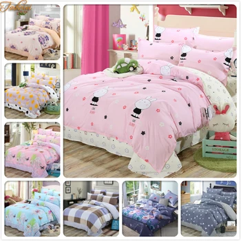 

3/4pcs Bedding Set Soft Cotton Bed Linen Adult Kids Child Single Twin Full Queen Double King Size Duvet Cover Quilt Case 160x210