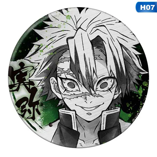 5.8CM Tinplate Tanjirou Icon Collection Breastpin For Backpacks Anime Badges Demon Slayer: Kimetsu No Yaiba Cosplay Brooch Pins BRH4846H07