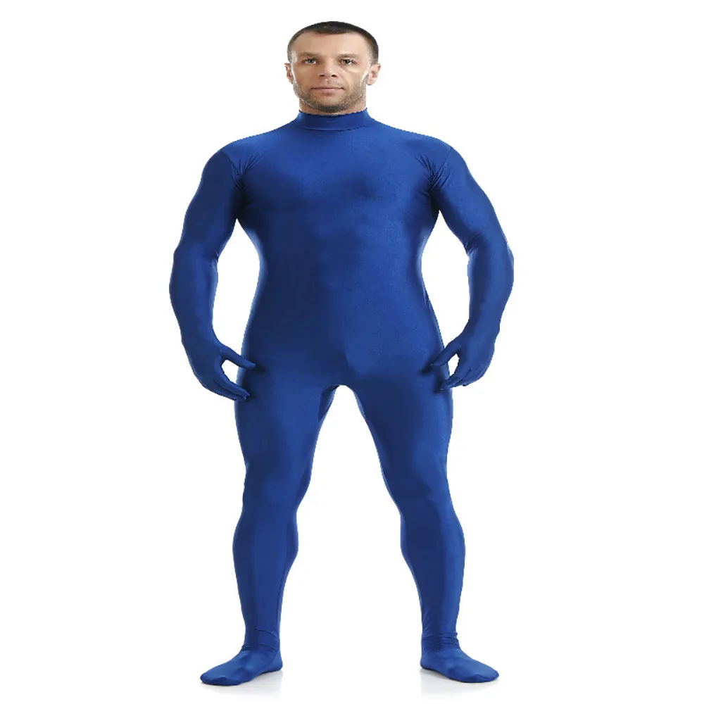 Roayl blue Сценический костюм косплей колготки черный человек невидимость плащ-комбинезон одежда для взрослых ребенок Хэллоуин шоу одежда Красочные - Цвет: Roayl blue