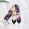 2021 New Summer 130*7 Ins Small Hairband Lovely Print Long Silk Scarf Wrist Ribbon Skinny Scarf For Women 4