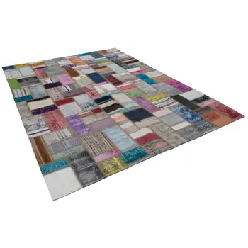 

213x293 Cm Multicolor Handmade Rugs Patchwork Rug-7x10 Ft