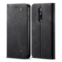 For Xiaomi Redmi K20 Denim Leather Magnetic Wallet Flip Cover Card Slots Anti-slip Full Protective Cover For Xiaomi Redmi K20