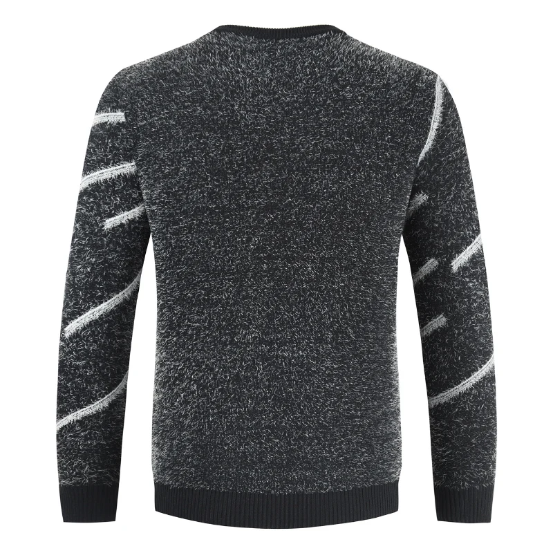 NEGIZBER 2019 Winter Sweater Men Solid Patchwork Striped O-neck Pullover Sweater Men Fashion Thick Warm Wool Sweater Men NEGIZBER 2019 Winter Sweater Men Solid Patchwork Striped O-neck Pullover Sweater Men Fashion Thick Warm Wool Sweater Men