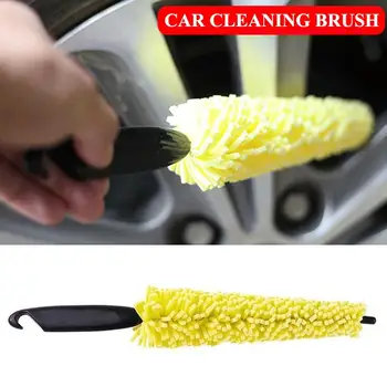

Car Tire Rim Brush Sponge Washing Cleaner Plastic Long Handle Wheel Brush Vehicle Washing Tool Soft Bristles Clean Wheel Tire