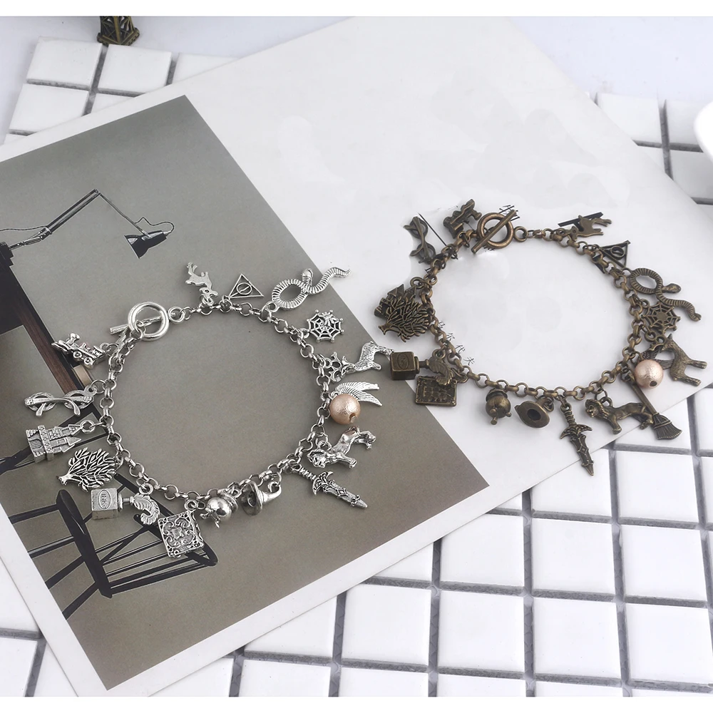 MIDY античный серебряный бронзовый hp Поттер Хогвартс браслеты Horcrux Дары смерти Сортировка шляпа браслет для мужчин девушка ювелирные изделия Рождественский подарок