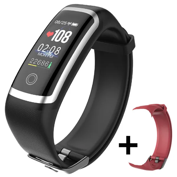 SBK and red strap Longet M4, умный Браслет, фитнес-трекер, часы, калории, пульсометр, кровяное давление, умный браслет для мужчин и женщин, Smartband - Цвет: SBK and red strap