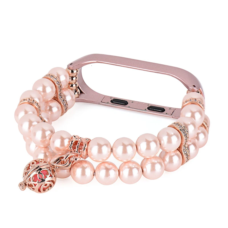 Stylish Replacement Strap Bands for Xiaomi Mi Band 4 3 Bracelet Women
Pearl Perfume Wristband with Metal Smart Watch Miband 4 3
