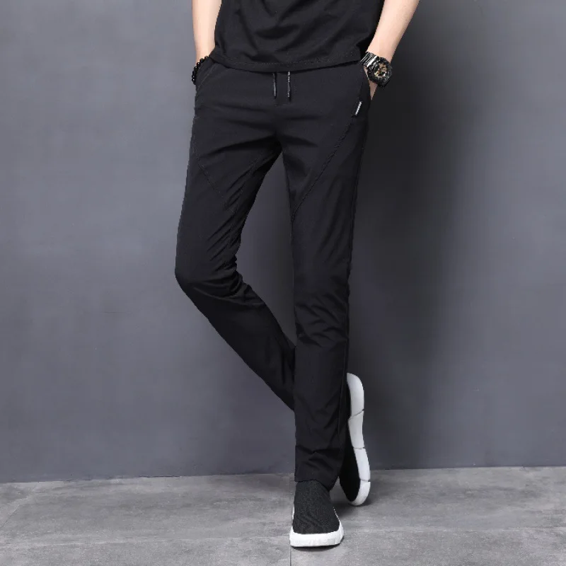 

Spring Summer Casual Pants Men's Korean-style Trend Athletic Pants Slim Fit Straight-Cut Elasticity Loose-Fit Men Versatile Pant