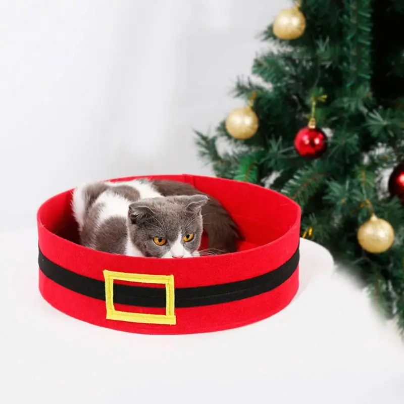 Рождество для домашних животных на новый год домик маленькая собака кошка кровать мягкий теплый спальный гнездо