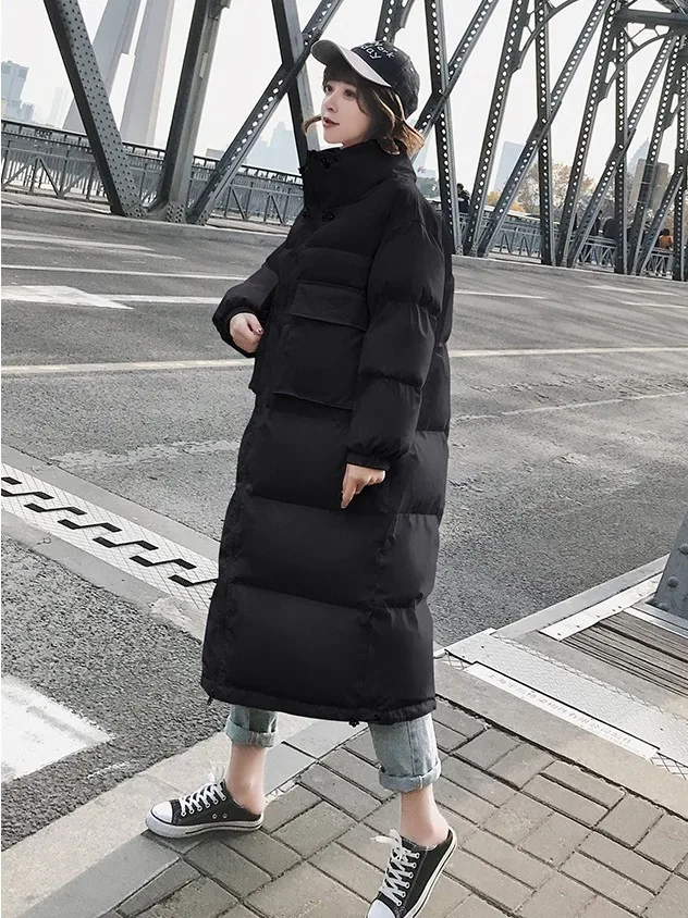 Зимняя куртка женская парка утолщенные куртки Feminina длинная куртка пальто негабаритная Верхняя одежда длинный рукав пуховик хлопок женское теплое пальто