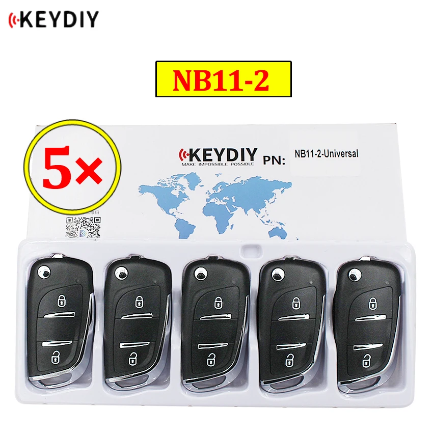 5 шт./лот KEYDIY 2 кнопки многофункциональный пульт дистанционного управления NB11-2 серии NB универсальный для KD900 URG200 KD-X2 все функции в одном