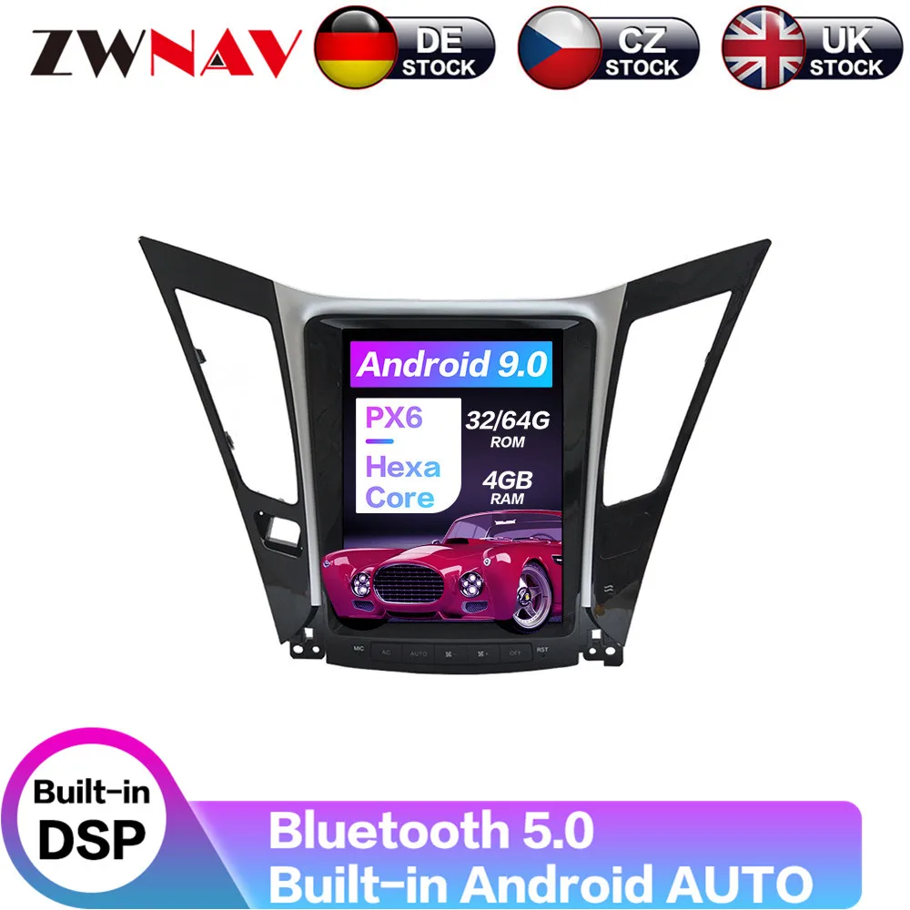 Android 9 64+ 4G Tesla с DSP Carplay Автомобильный мультимедийный плеер для hyundai Sonata 8 2012- Авто Стерео gps навигация