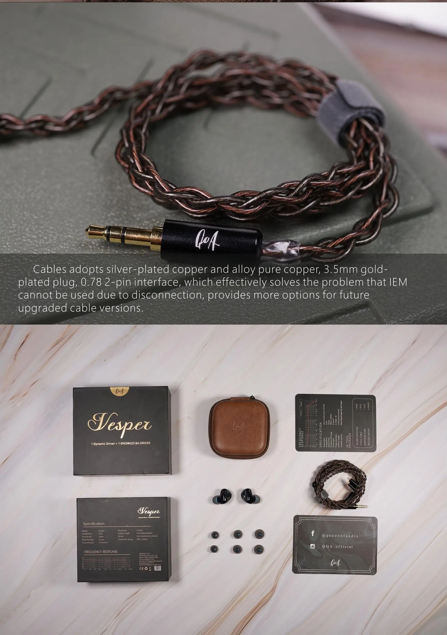 ALO Original ATLAS Pure Silver Litz Earphone Cable