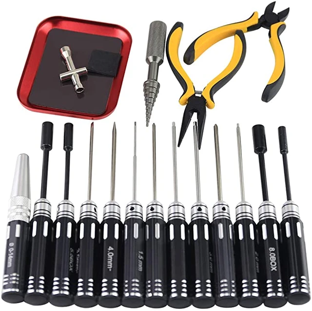 10 In1 Rc Tools Set Stainless Steel Screwdriver Pliers Hex Sleeve Socket  Repair Hobby Kits For Rc Car Boat Quadcopter Helicopter Multirotors  Models(1p