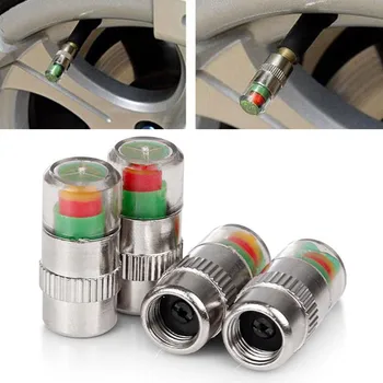 

4PCS Car Valve Cap Tire Pressure Detection Monitoring Indicator External Valve Detection Valve Cap Sensor for Car Motorcycle