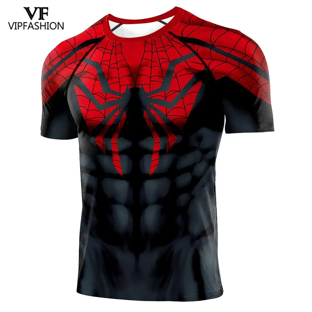 VIP модная новинка черная футболка с пауком костюм Мстителей 3D принт с супергероем компрессионное рубашка Человек-паук Супермен Футболка Одежда