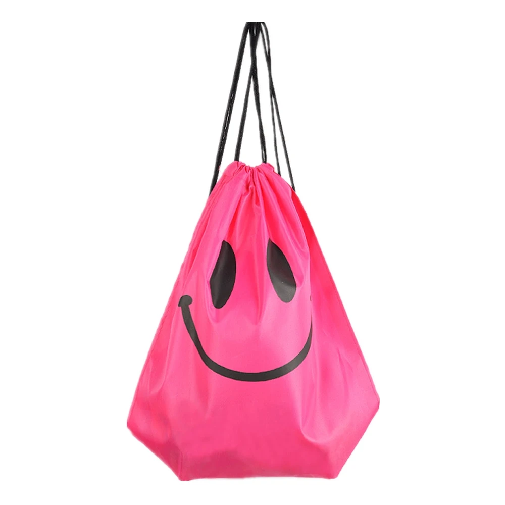 Водонепроницаемые нейлоновые сумки для хранения обуви, сумки для спортзала, рюкзаки для хранения пыли, сумка для хранения, спортивные сумки для путешествий, сумки для плавания - Цвет: Smile-Fushcia