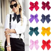 1 шт., Женский галстук, красный, черный, Бабочка, Женский Галстук-бабочка, для девушек, студентов, гостиницы, клерк, официантка, одежда для шеи, шелковые галстуки, QLYC0010