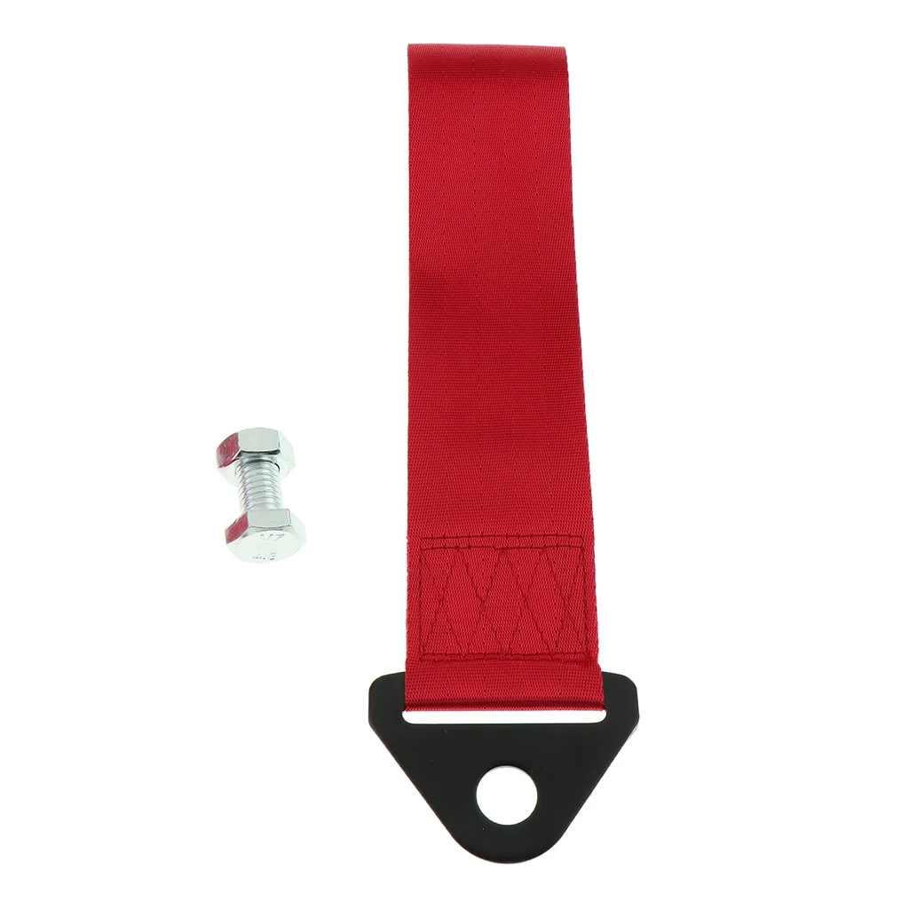 

Trailer Tow Strap Short Loop Set Kit &Bumper Hook for Universal Car Auto Red