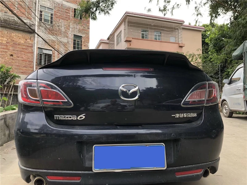 Использовать для Mazda 6/спойлер Atenza 2009 10 11 12 13 14 15 лет глянцевое углеродное волокно/FRP заднее крыло R стиль спойлер, аксессуары