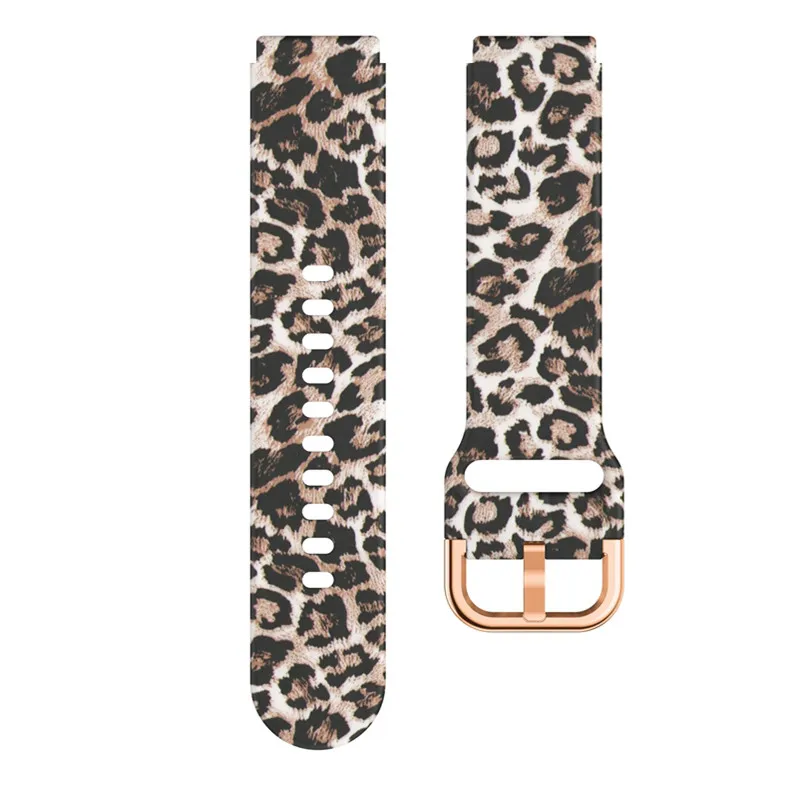 18mm silicone watchbands For Garmin vivoactive 4S bracelet smart sport strap cute Cartoon flower soft Watchstrap Leopard 20mm 22