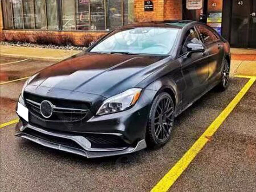 Углеродного волокна передний спойлер для Mercedes-Benz W218 CLS63 AMG Седан 4-дверный- B Стиль руководитель автомобиля бампер для подбородка