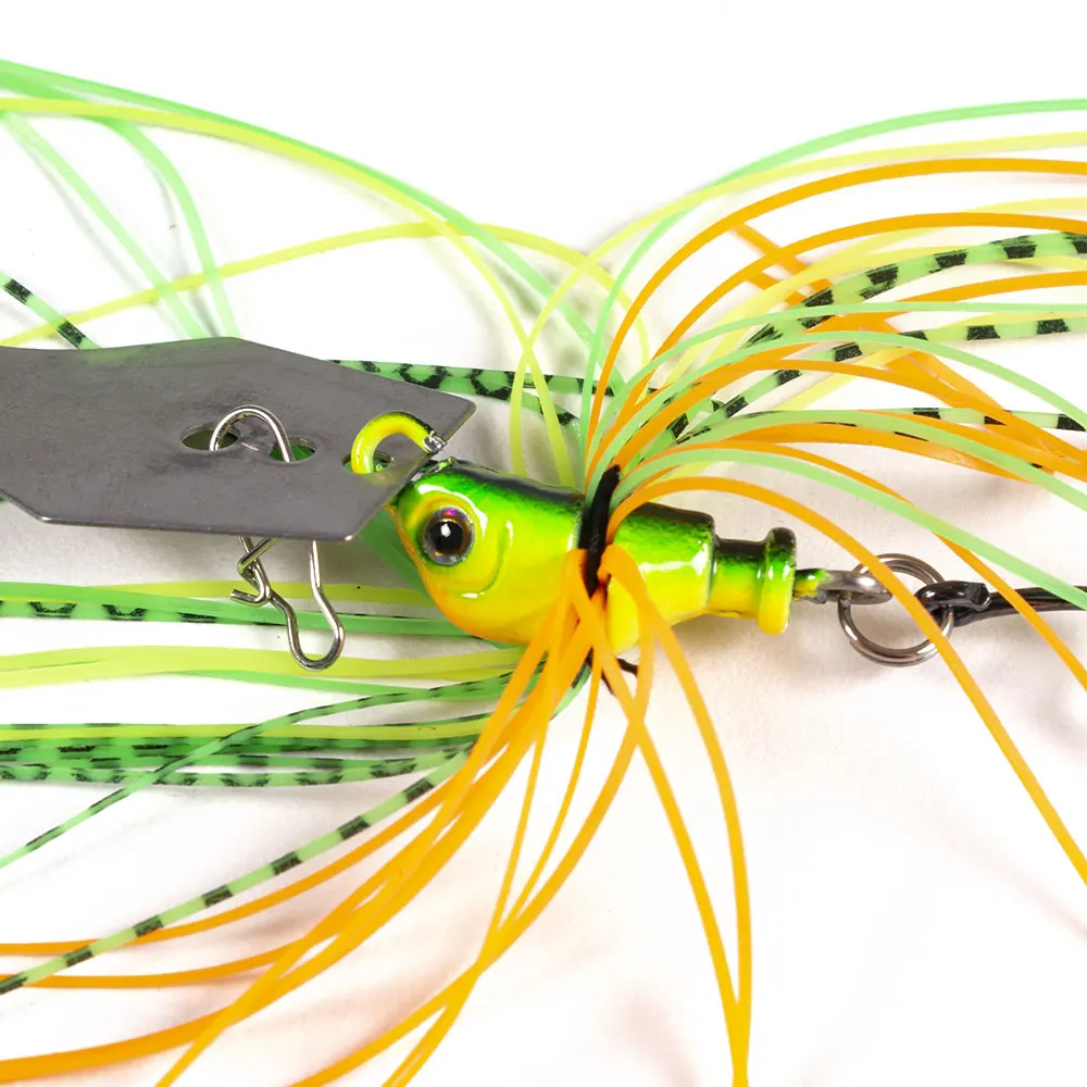 Hengjia 6pcs 11g Chatterbait Blade Bait with Rubber Skirt Weedless Fishing Lure Set Mixed Color-4