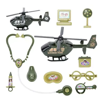 

11PCS Educational Children's Toy Set Military Children Medical Tool Set Army Doctor Dentist Children's Role Playing Game Toy Set
