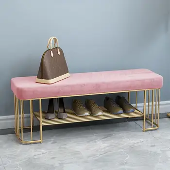 

Nordic shoe stool home bedroom bed end stool door bench stool shoe rack can sit shoe cabinet cloakroom stool