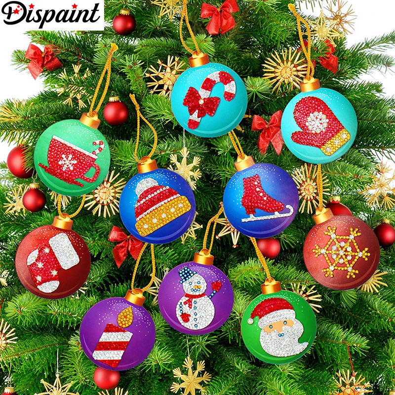 Dispaint 10 шт. DIY бриллиантовый рисунок Рождество дерево кулон сверла специальной формы рождественская Алмазная вышивка украшения для дома