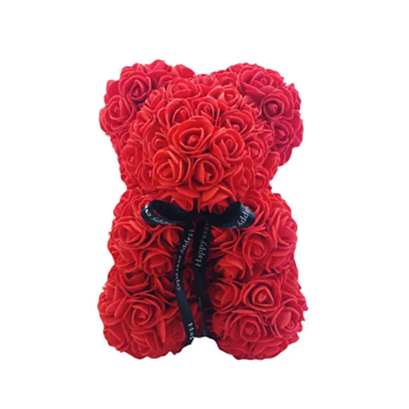 

Roses Teddy Bear 25cm Heart Flower Gift Valentines Day Gift Decor Wedding Gifts For Women Artificial Red Rose Teddy Bear