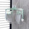 Bathroom 10 Clips Foldable Clothes Rack Hanger Laundry Folding Wall Underware Clothespin Mount Drying  Holder for Bra Socks 5