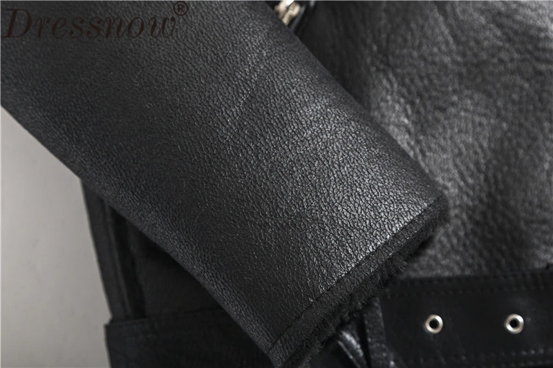 Dressnow Женское зимнее плотное пальто Дамская мода PU мотоциклетная кожаная женская черная Теплая Бархатная Свободная куртка