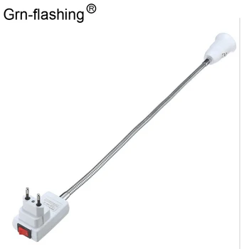 

Fireproof Material 30cm EU Plug to E27 Lamp Bulbs Socket Holder Converters Flexible Extension Cord with On/Off Switch