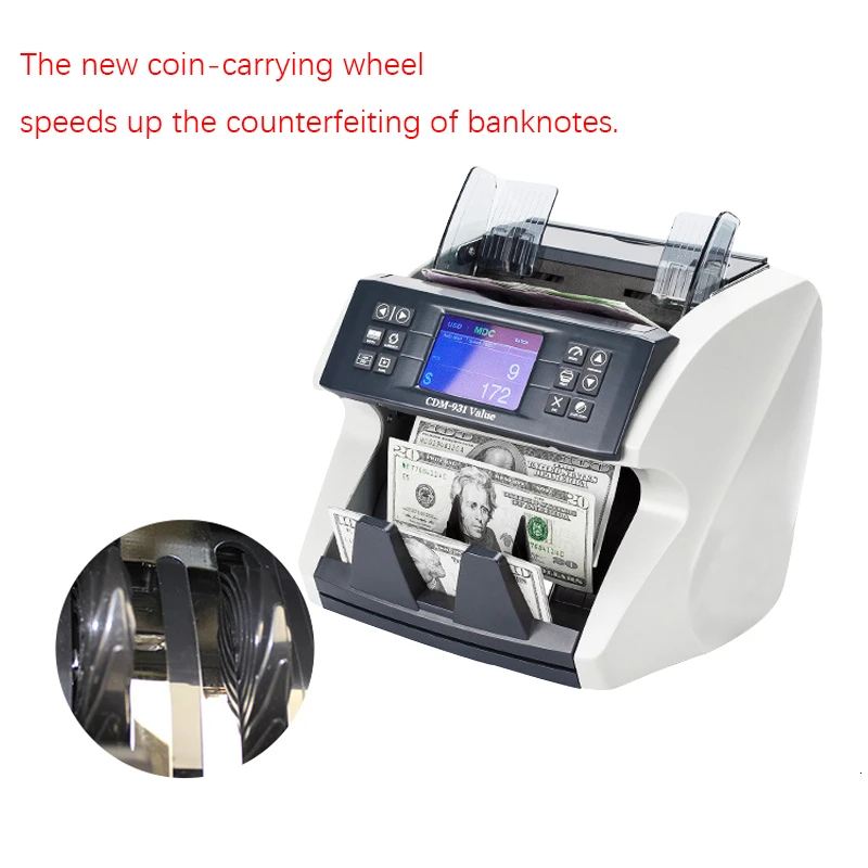 Cash Register Intelligent Bill Counter With Image Sensor Multi Currency Value Fake Money Detector Billetes Falsos Luz Uv Machine