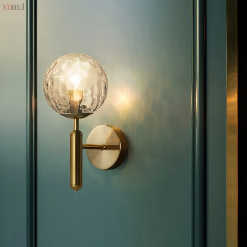 Modern Style Led Wall Lamp Nordic Glass Ball Passage Corridor Bedroom Bedside | Лампы и освещение