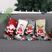 Рождество Рождественская елка Висячие вечерние Декор дерево чулок Санта-Клауса Носок подарок конфеты сумки милый мешок для подарков для детей камин дерево#45