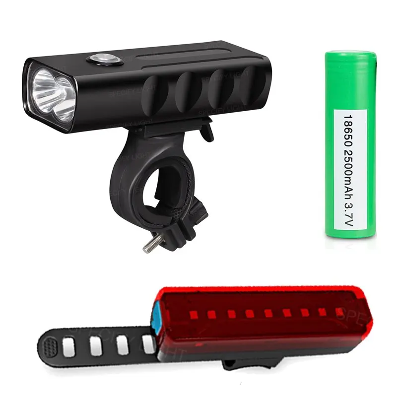 USB Перезаряжаемый T6 L2 светодиодный велосипедный передний головной светильник вспышка светильник фонарь на руль встроенный аккумулятор 2600 мАч задний светильник - Испускаемый цвет: L2 with A02