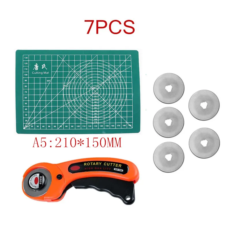 45mm Rotary Cutter Soft Grip Comfort Loop Handle Roller Knife Self Healing Cutting Mat Set for Patch Work Sewing DIY Accessory | Дом и сад