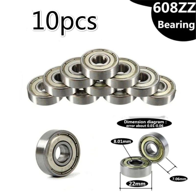 10 шт. миниатюрный Однорядный шаровой подшипник с двойным экранированным