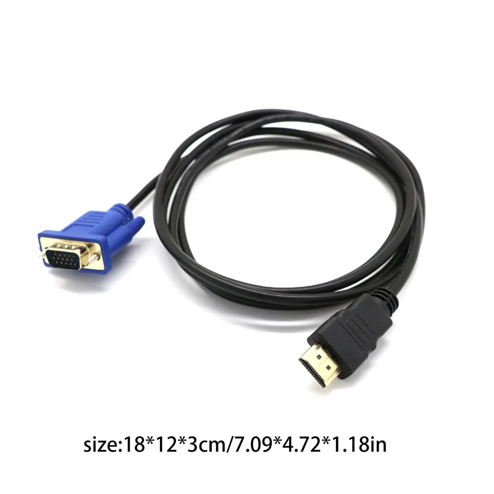 1 м HDMI к VGA D-SUB Мужской видео адаптер кабель для HDTV PC монитор компьютера